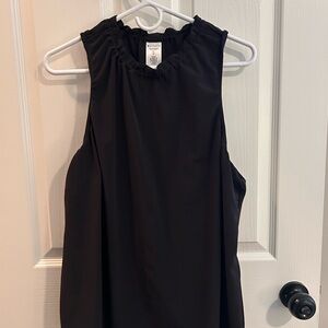 Athleta Black Sleeveless Ruffle Blouse
